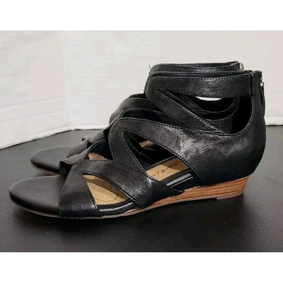 Sofft Women's Regan Wedge Ankle Strap Gladiator Sandals Leather Black 7M NWOB - Picture 2 of 9